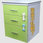 柜子锁免打孔家用办公桌对开门抽屉锁床头柜衣柜门锁简易抽柜锁扣