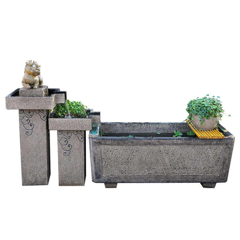 汉韵堂新中式流水摆件庭院园林花园阳台户外布置造景鱼池水景鱼缸,家居饰品,流水摆件,淘宝优惠券,粉丝福利购,淘宝优惠卷