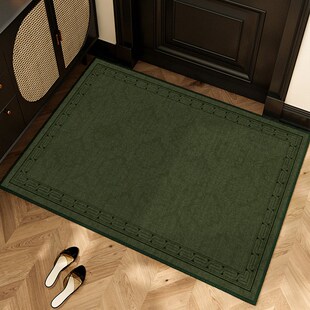 复古绿色入户门地垫进门口玄关脚垫家用耐脏防滑门垫室外蹭土地毯