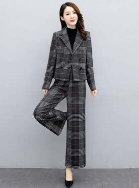 妈妈冬装套装2021新款40岁中年洋气上衣毛呢外套秋冬款中老年女装
