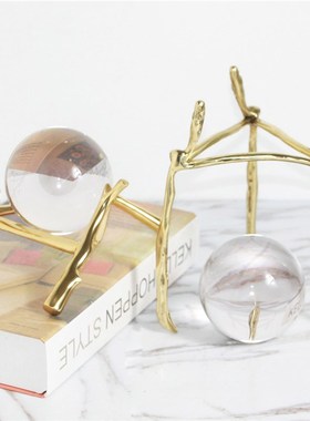 白水晶球创意家居办公桌书房电视柜玄关小摆件工艺装饰品