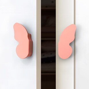孔距32/64MM儿童房彩色蝴蝶爱心半圆型衣柜抽屉把手 厨房柜子拉手