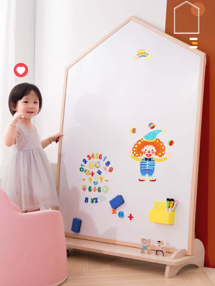 儿童画 划板磁性涂鸦小黑板白板z双面幼儿宝宝绘画 划写字板支架