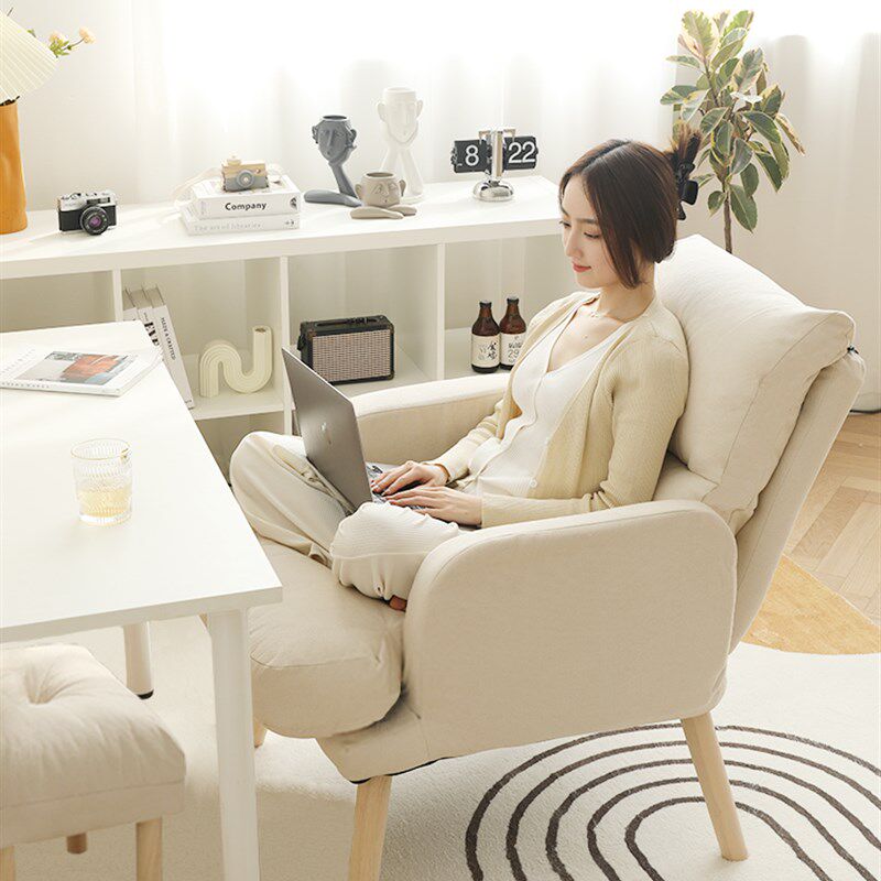 科技布单人沙发椅电脑电竞椅网红美甲沙发椅O单双人懒人多功能椅