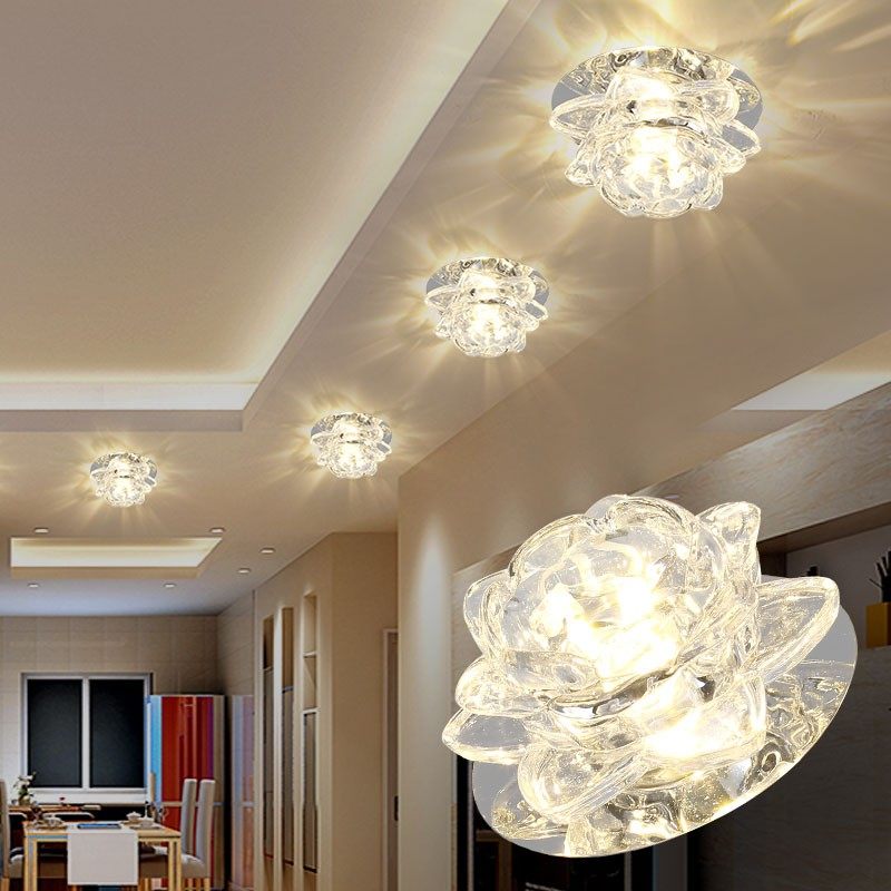 客厅水晶灯过道灯 嵌入式LED三色调光射灯入户天花灯牛眼筒灯玄关,家装灯饰光源,嵌入式射灯,淘宝优惠券,粉丝福利购,淘宝优惠卷