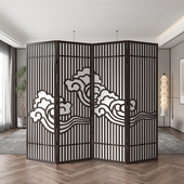 实木屏风隔断玄关客厅折叠移动新中式 平风房间分割活动推拉双面