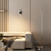 钓鱼灯落地灯客厅沙发旁边卧室银色包豪斯flos高级设计感轻奢台灯