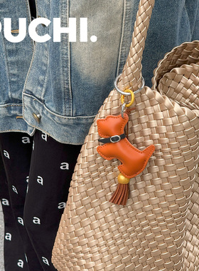 《MiuM. 可可小狗》PUCHI.噗哧商店 PU皮质项圈小狗挂饰流苏I包挂