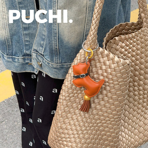 《MiuM. 可可小狗》PUCHI.噗哧商店 PU皮质项圈小狗挂饰流苏I包挂