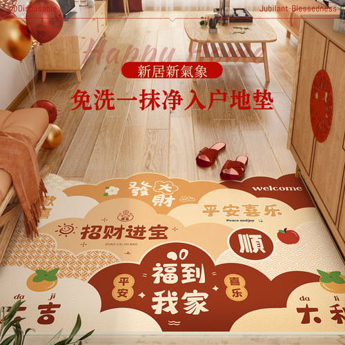 乔迁之喜地垫入户门垫耐脏免洗pvc20G24新款新居进门玄关地毯门口