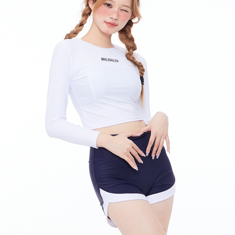 分体泳衣女款三件套学生运动保守长袖可爱日系泡温泉女孩X2024新