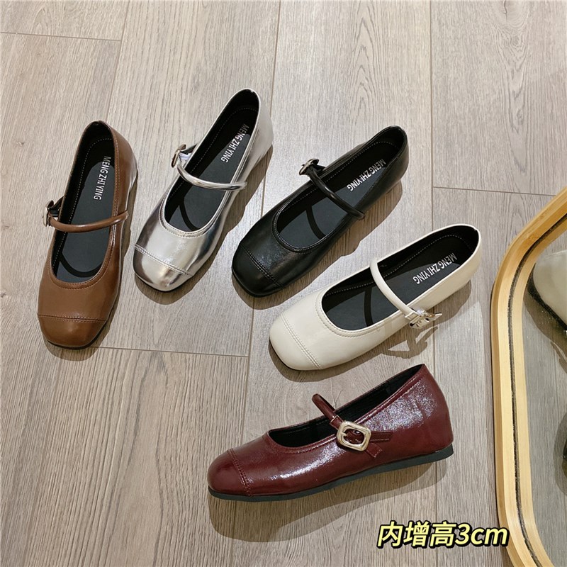 玛丽珍鞋浅口搭扣单鞋女鞋2026C春季新款韩版内增高厚底浅口豆豆