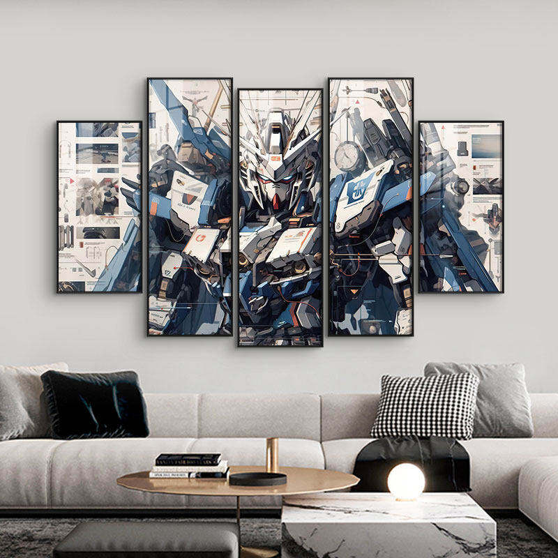 高达挂画 画独角兽海报二次元电竞房间墙壁画 画男孩房间卧室床头