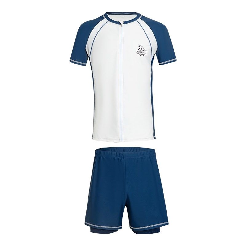 泳衣男款防尴尬大码200斤宽松双层游泳裤泡温泉男士X套装250斤