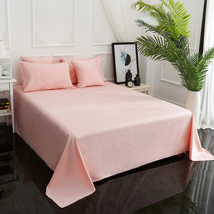 白色床单单件纯棉纯色1.r5米1.8m床双人单人全棉布斜纹2.0被单