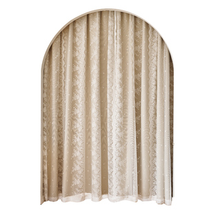 蕾丝法式2022窗帘卧室遮光公主风儿童房女孩门帘隔断X梦幻双层纱