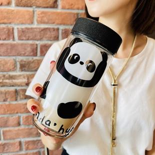 高颜值双层玻璃杯ins风便携女泡茶杯可爱水杯家用 杯子网红同款