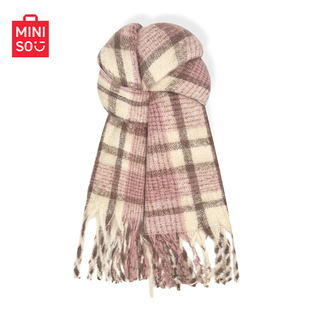 MINISO名创优品2025新款针织围巾女秋冬季韩版学生保暖百搭厚披肩