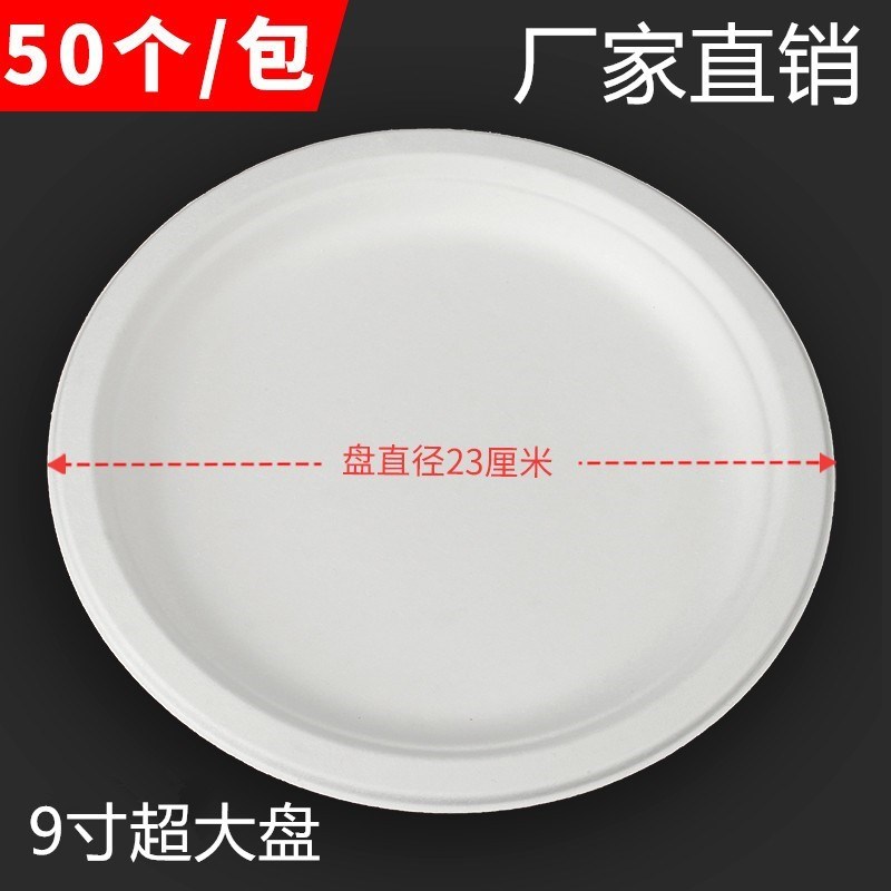 一次性纸盘纸碟儿童手工绘画画涂鸦蛋糕盘幼儿园厚白色9寸纸盘子