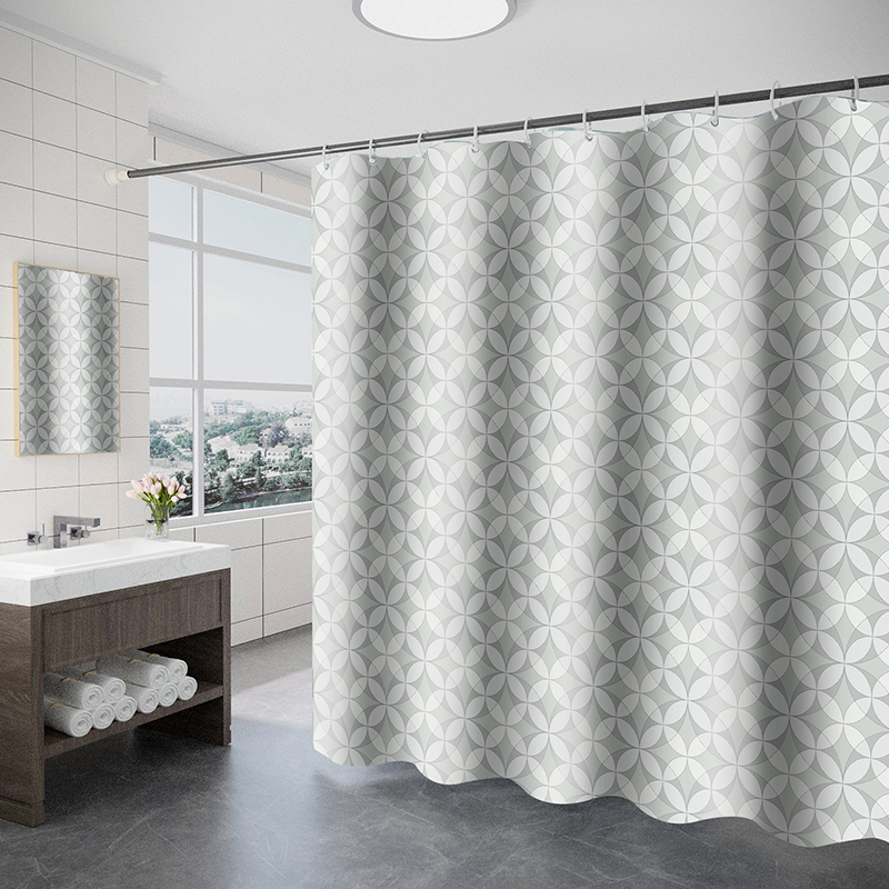 简系卫生间加厚浴帘装浴室防水布淋浴房干湿分离免打孔隔断帘子