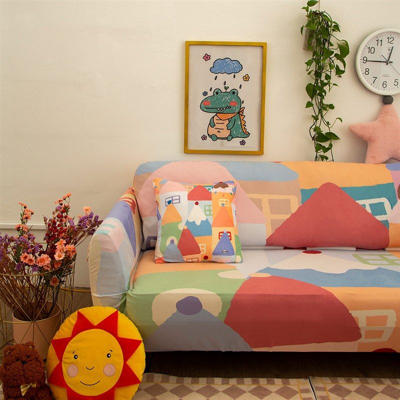 卡通人沙发全包沙发罩现代沙发垫客厅通用弹力罩布爱防尘罩,居家布艺,沙发套,淘宝优惠券,粉丝福利购,淘宝优惠卷