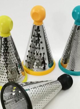 欧洲简约不锈钢圆锥形胶把手刨丝器擦姜蓉刮粗细丝奶酪刮丝Grater