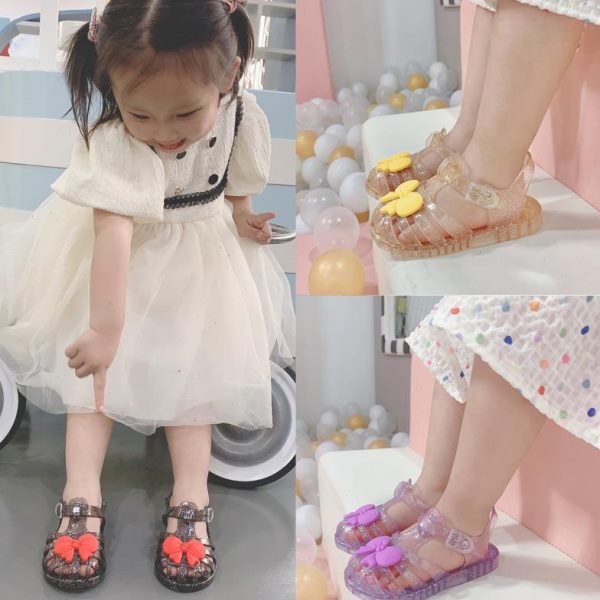 塑料凉鞋女2025包头新款儿童女童公主鞋果冻鞋女款罗马女孩水晶宝