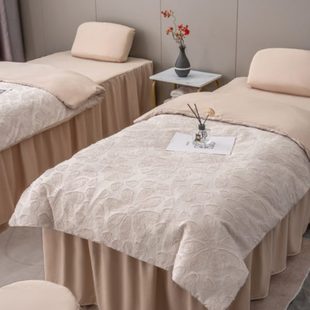 美容床罩四件套剪花轻奢简约A类四季 夏蜜新款 通用美容院专用床罩