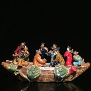 石湾公仔八仙过海陶瓷摆件创意客厅电视柜博古架摆设家居装饰礼品