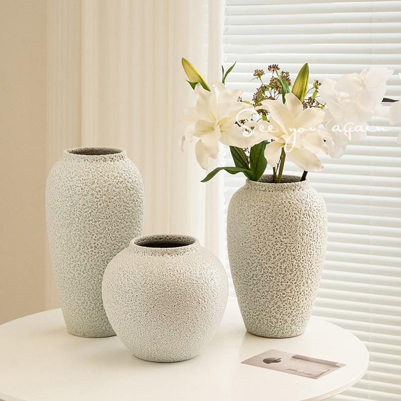 花瓶高级c感新中式白色陶瓷鲜花百合插花专用绝美客厅餐桌装饰摆