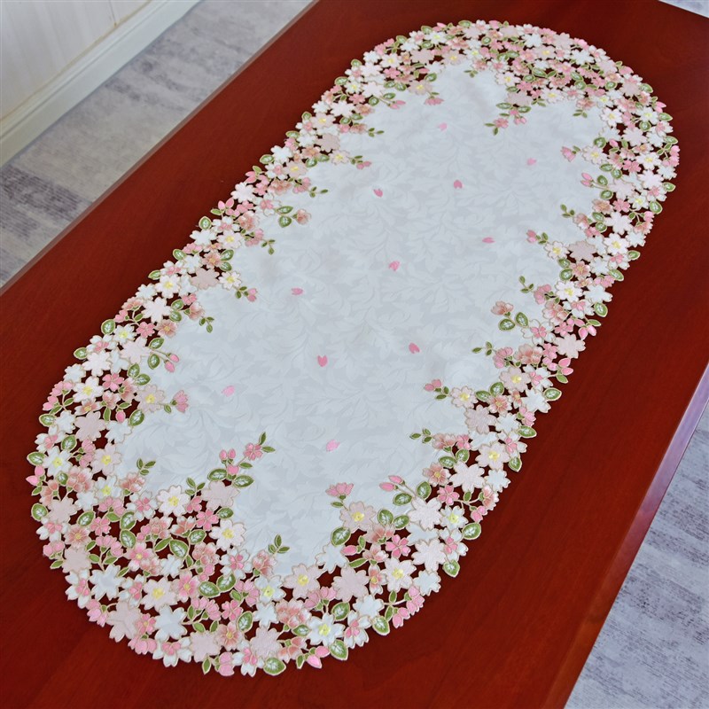 桌布桌垫茶几餐边柜电视柜盖巾盖布椭圆台布布艺刺绣现代