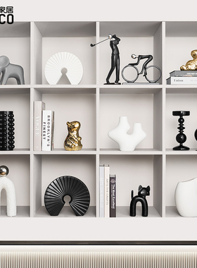 ideo现代格调高级感大地色展示柜家居酒柜摆设置物柜装饰品