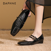 双扣带浅口单鞋 Daphne 低跟 方头玛丽珍鞋 女款 达芙妮2026新款 法式