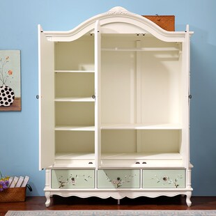 美式复古实木别墅家用卧室大衣柜主臥大衣橱成品柜子一体衣帽柜