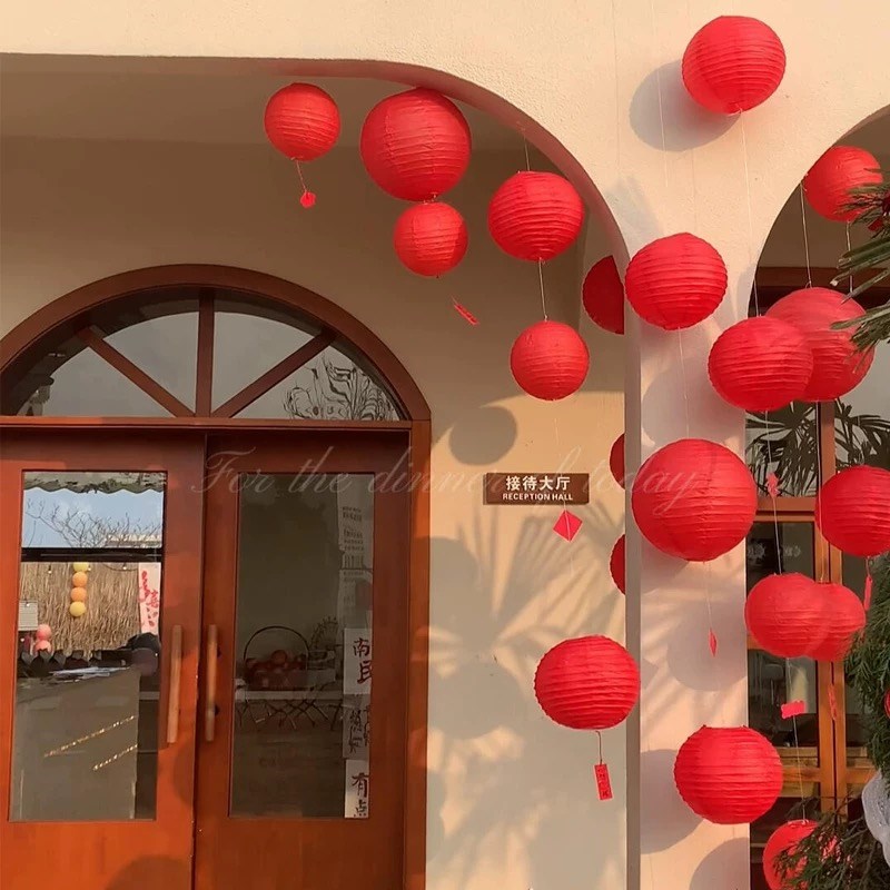 灯笼挂饰红色圆形新款2025商场店铺橱窗网红氛围场景布置喜庆用品