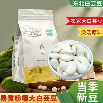 东北白芸豆500g新货大芸豆新鲜云豆大白豆雪豆大豆豆子五谷杂粮