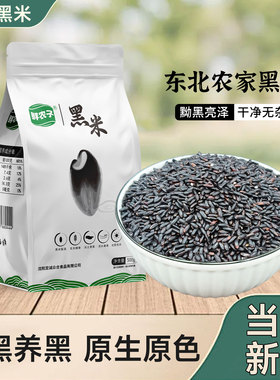 东北黑米新米杂粮正宗2024年香米煮粥五谷杂粮糙米饭非紫米糯5斤