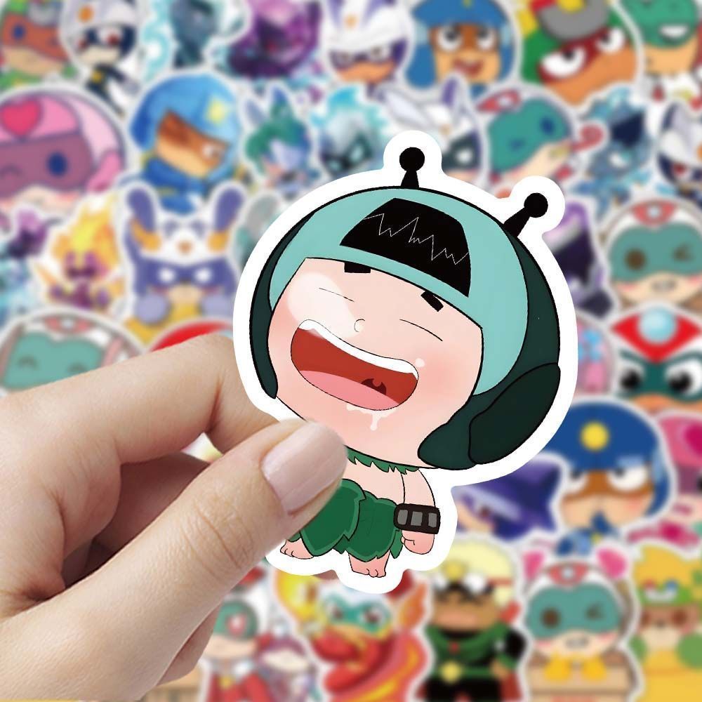 爆款开心超人联盟贴纸可爱卡通贴纸装饰手机水杯行李箱防水贴画