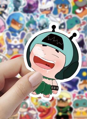 爆款开心超人联盟贴纸可爱卡通贴纸装饰手机水杯行李箱防水贴画
