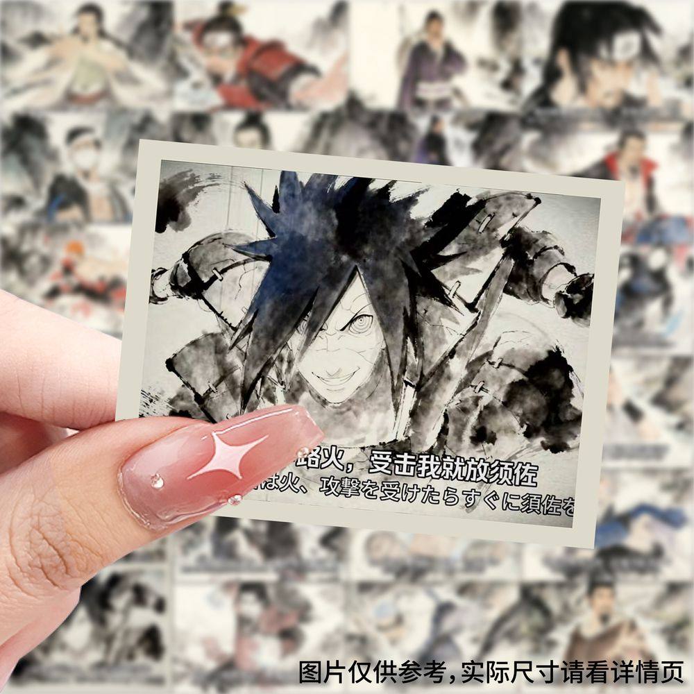 126张火影忍者古诗奥义图贴画卡通diy自粘手机壳行李箱标签贴画纸