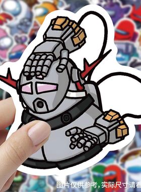 新款AmongUs卡通可爱贴纸趣味创意游戏桌面手机手账装饰贴画防水