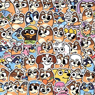 可爱布鲁伊贴纸宾果周边卡通粘贴画装饰行李箱笔记本手机防水贴画