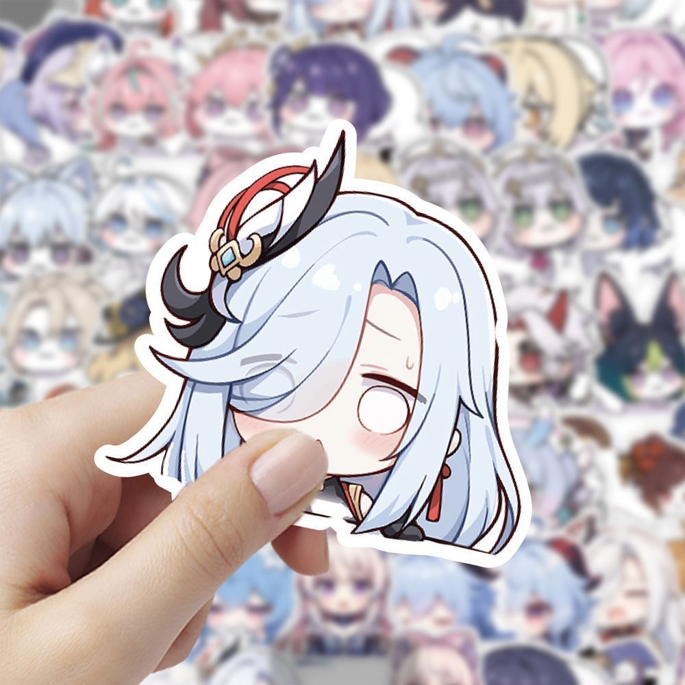 120张原神Q版表情贴纸游戏角色同款手账手机笔记本通用防水小贴画