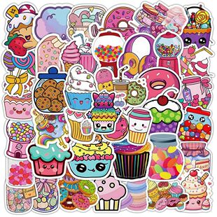 122张彩色棒棒糖贴纸ins少女心可爱风格 饰水杯防水贴画 手机手帐装