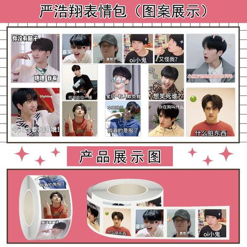 1500贴爆款严浩翔表情包卷卷贴TNT时代少年团单人高清创意标签贴