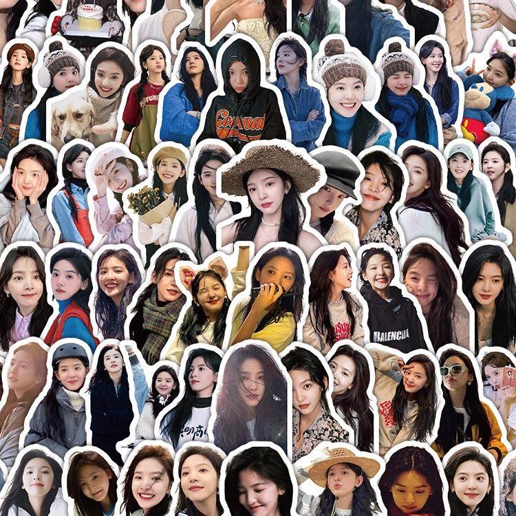 103张章若楠贴纸合集内娱女明星周边可爱美女ins风照片不留胶贴