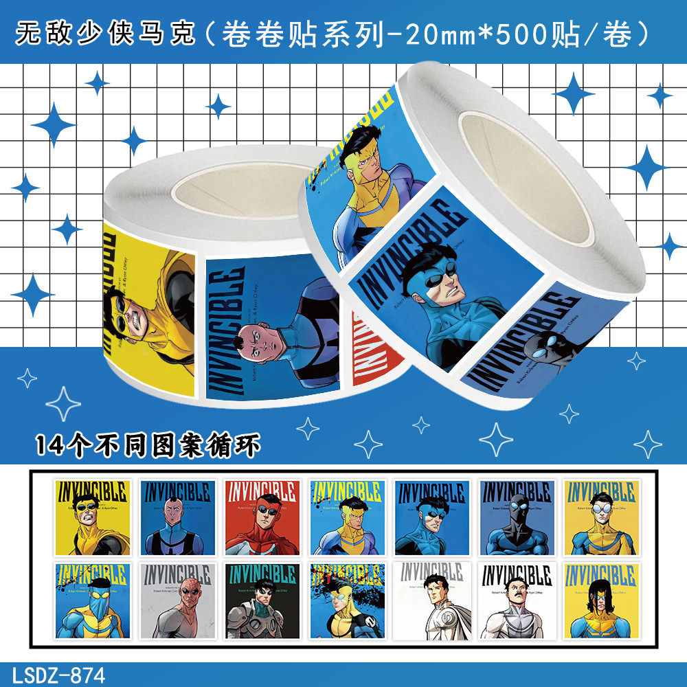 1000贴无敌少侠马克全形态卷卷贴漫画卡通角色装饰手机壳防水贴画,文具电教/文化用品/商务用品,贴纸/立体贴纸,淘宝优惠券,粉丝福利购,淘宝优惠卷