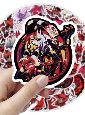 103张hazbin hotel动画地域客栈贴纸个性创意手机diy装饰贴画防水