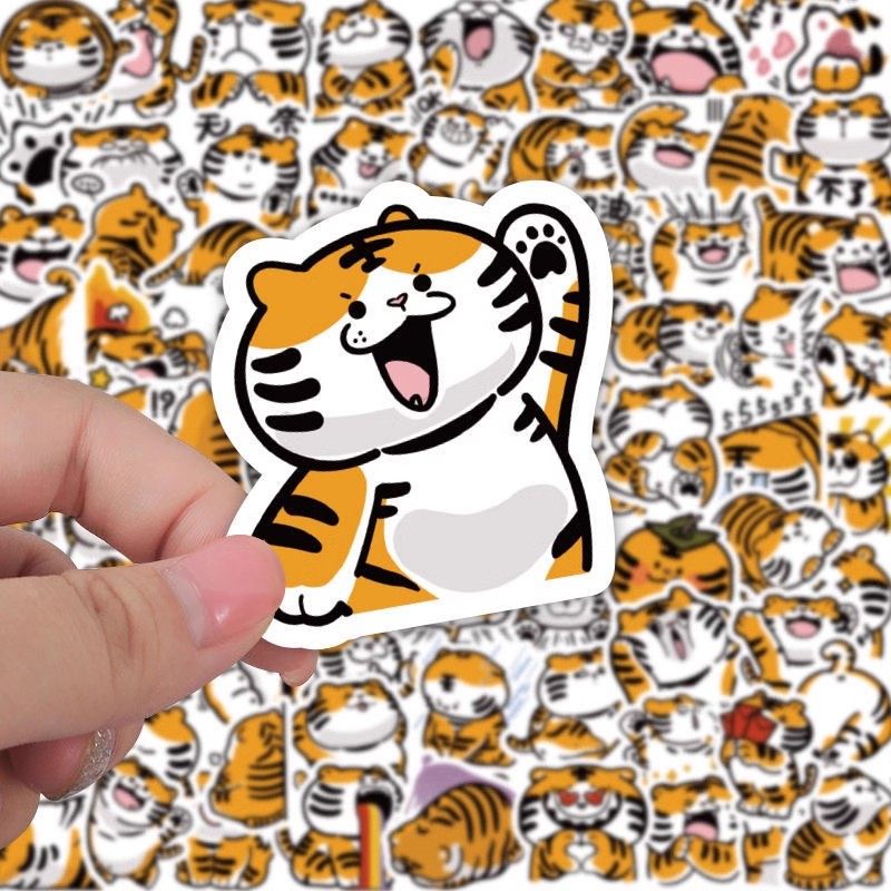 100张福柿虎胖小虎贴纸