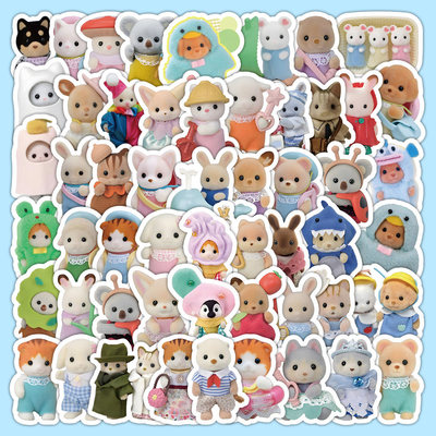 200张森贝儿calico critters家族贴纸小生物卡通可爱儿童玩具贴画